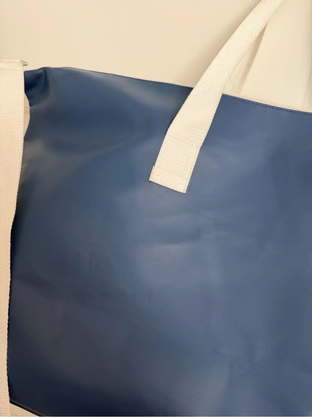 Calvin Klein Navy Weekender Duffel Bag with White Straps